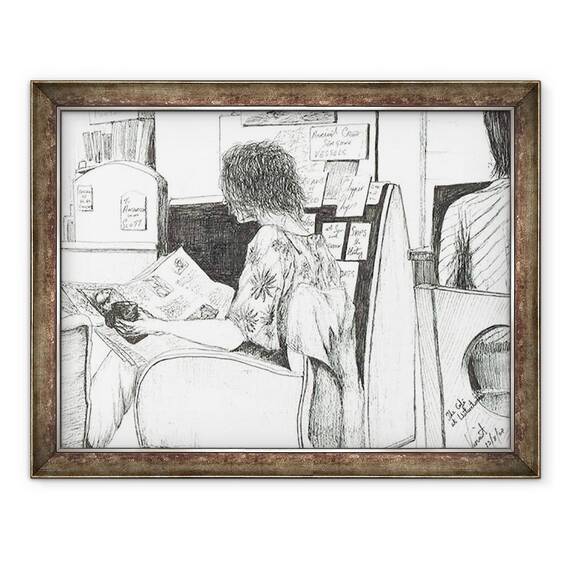 Tablou inramat - Vincent Alexander Booth - Lectura la libraria Waterstones Manchester, 2007, 60 x 80 cm - - Roveli