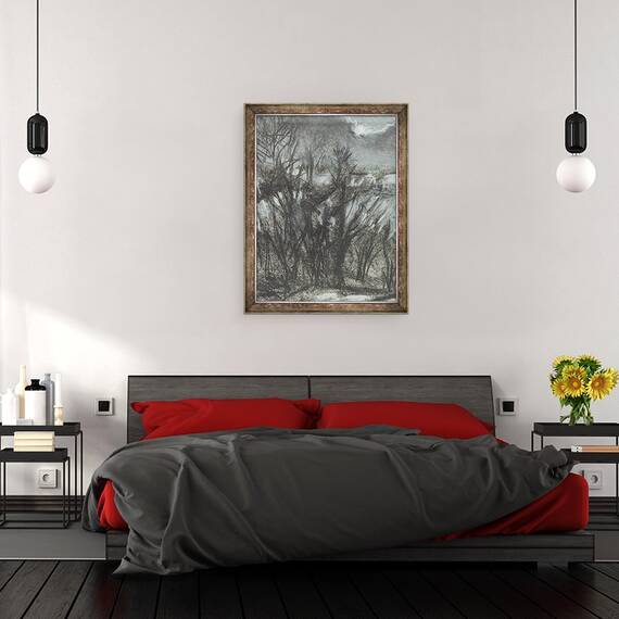 Tablou inramat - Vincent Alexander Booth - Lumina lunii peste Osmotherley, 1997, 60 x 80 cm - 3- Roveli