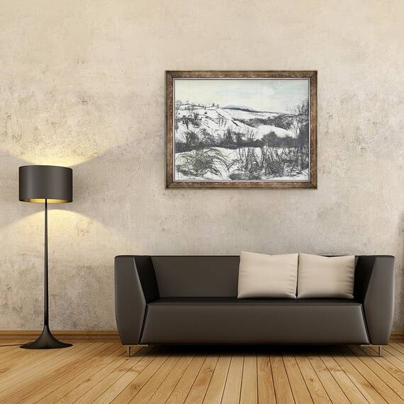Tablou inramat - Vincent Alexander Booth - Peisaj Osmotherley in zapada de iarna, 1997, 60 x 80 cm - 2- Roveli