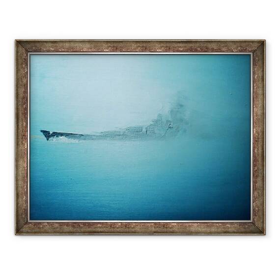 Tablou inramat - Vincent Alexander Booth - Scharnhorst in ceata dimineata Channel Dash 1942, 2014, 60 x 80 cm - - Roveli