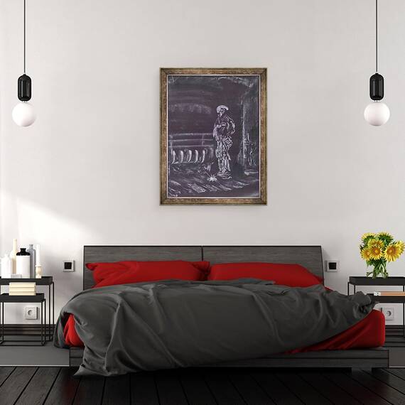 Tablou inramat - Vincent Alexander Booth - Statuie cu semineu la lumina lumanarilor, 1997, 60 x 80 cm - 3- Roveli