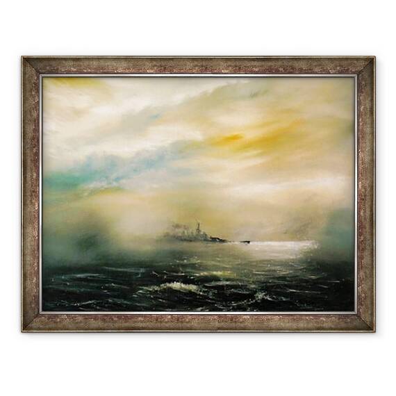 Tablou inramat - Vincent Alexander Booth - Zori inainte de zorii dezastrului HMS Hood 1941, 2012, 60 x 80 cm - - Roveli