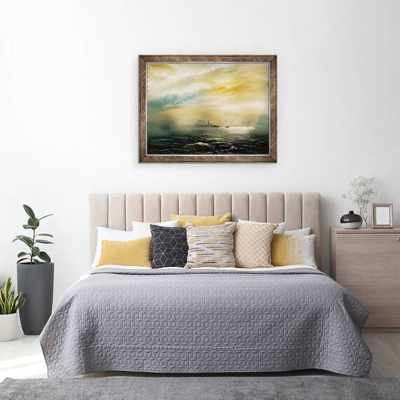 Tablou inramat - Vincent Alexander Booth - Zori inainte de zorii dezastrului HMS Hood 1941, 2012, 60 x 80 cm - 3- Roveli