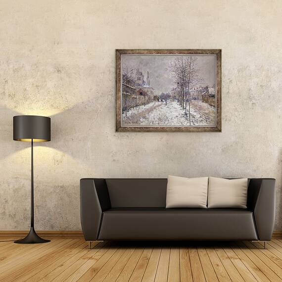 Tablou inramat - Claude Monet - Bulevardul Pontoise acoperit de zapada in Argenteuil, 60 x 80 cm - 2- Roveli