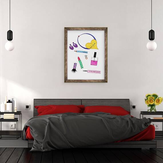 Tablou inramat - Daisy de Villeneuve - Bijuterii & Machiaj, 60 x 80 cm - 3- Roveli