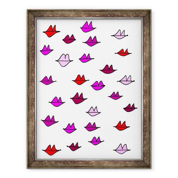 Tablou inramat - Daisy de Villeneuve - Buzele, 60 x 80 cm - - Roveli