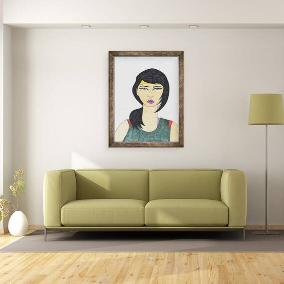 Tablou inramat - Daisy de Villeneuve - Fata cu coada de cal, 60 x 80 cm - 2- Roveli