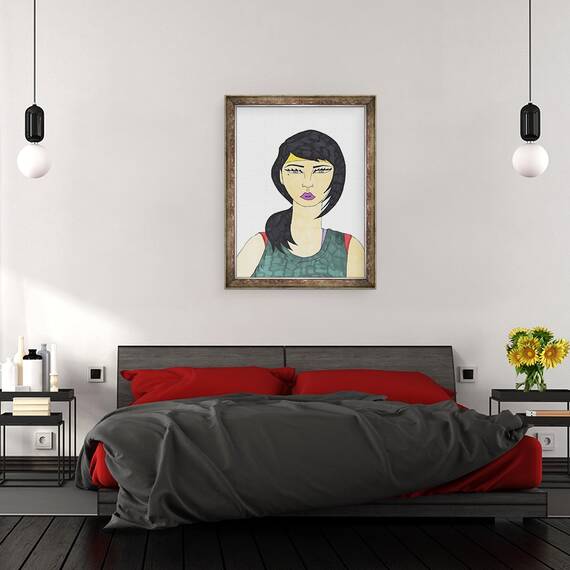 Tablou inramat - Daisy de Villeneuve - Fata cu coada de cal, 60 x 80 cm - 3- Roveli
