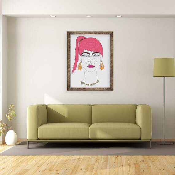 Tablou inramat - Daisy de Villeneuve - Fata cu pistrui, 60 x 80 cm - 2- Roveli