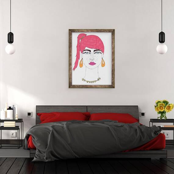 Tablou inramat - Daisy de Villeneuve - Fata cu pistrui, 60 x 80 cm - 3- Roveli