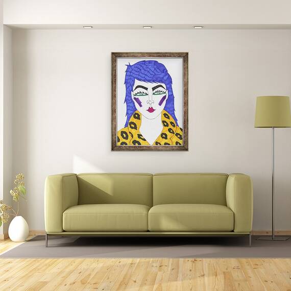 Tablou inramat - Daisy de Villeneuve - Par albastru, 60 x 80 cm - 2- Roveli