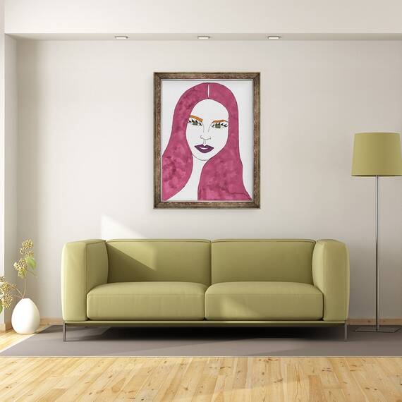 Tablou inramat - Daisy de Villeneuve - Par lung si rosu, 60 x 80 cm - 2- Roveli