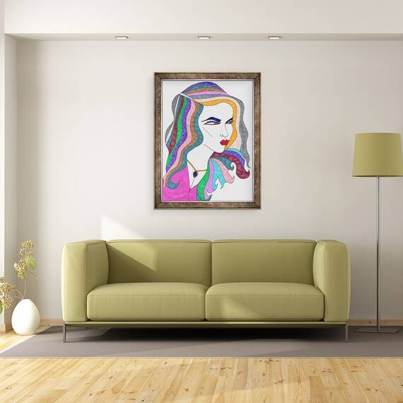 Tablou inramat - Daisy de Villeneuve - Privire laterala, 60 x 80 cm - 2- Roveli