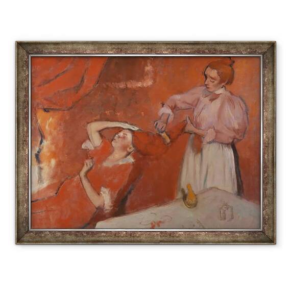 Tablou inramat - Edgar Degas - Pieptanarea parului La Coiffure, 60 x 80 cm - - Roveli