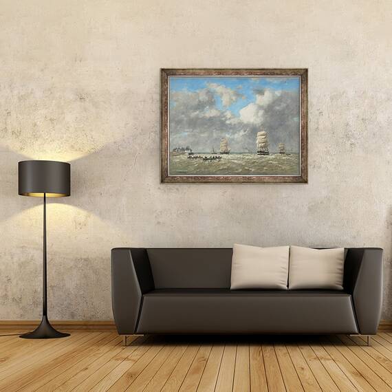 Tablou inramat - Eugene Louis Boudin - Le Havre, 60 x 80 cm - 2- Roveli