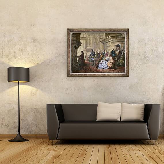 Tablou inramat - Hermann Kaulbach - Regele Prusiei Frederic al II-lea cel Mare, 60 x 80 cm - 2- Roveli
