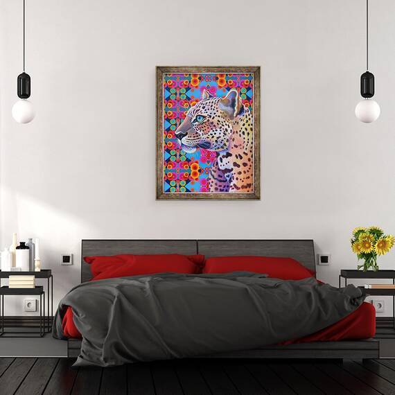 Tablou inramat - Jane Tattersfield - Leopard, 2018, 60 x 80 cm - 3- Roveli