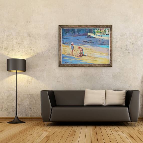Tablou inramat - Jennifer Wright - Plaja Salcombe, 60 x 80 cm - 2- Roveli