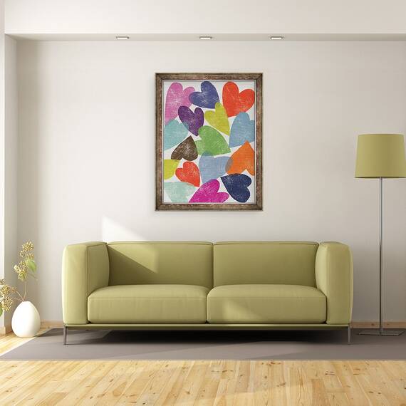 Tablou inramat - Jenny Frean - Inimi imprimate, 60 x 80 cm - 2- Roveli