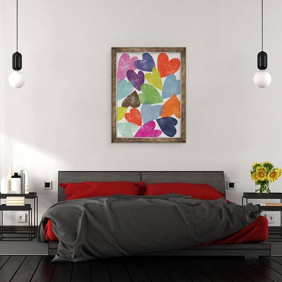Tablou inramat - Jenny Frean - Inimi imprimate, 60 x 80 cm - 3- Roveli