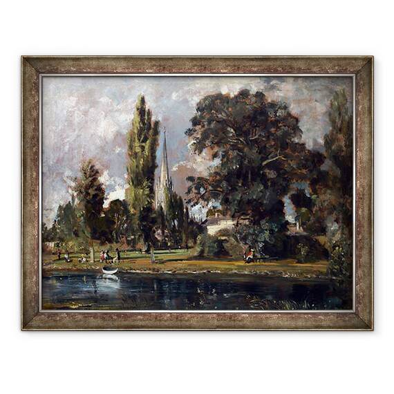 Tablou inramat - John Constable - Catedrala Salisbury si Leadenhall de la raul Avon, 60 x 80 cm - - Roveli