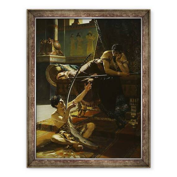 Tablou inramat - Julius Kronberg - David si Saul, 60 x 80 cm - - Roveli