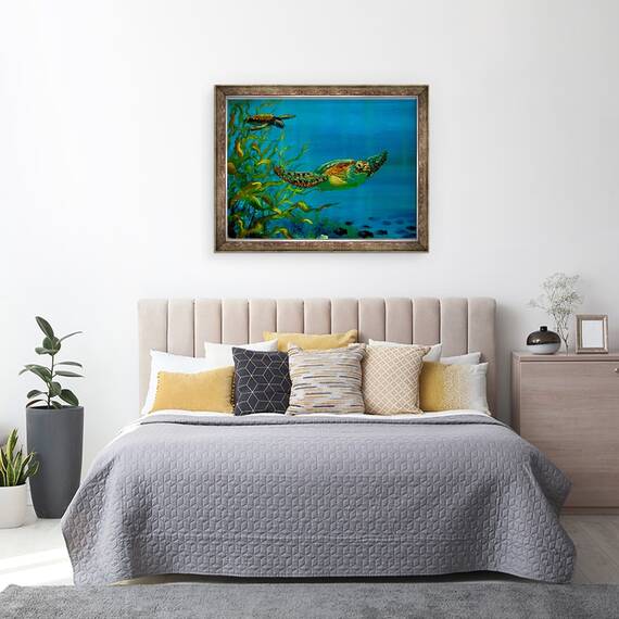 Tablou inramat - Lee Campbell - Turtle Verde, 2018, 60 x 80 cm - 3- Roveli