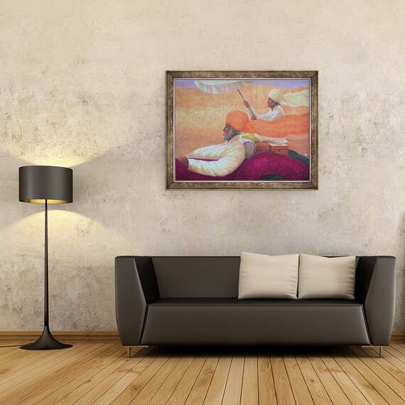 Tablou inramat - Lincoln Seligman - Maharaja si Umbrela, 60 x 80 cm - 2- Roveli