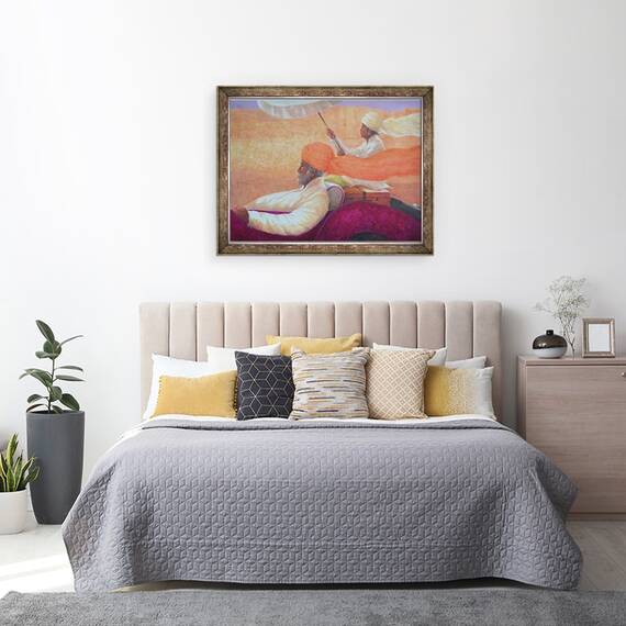 Tablou inramat - Lincoln Seligman - Maharaja si Umbrela, 60 x 80 cm - 3- Roveli