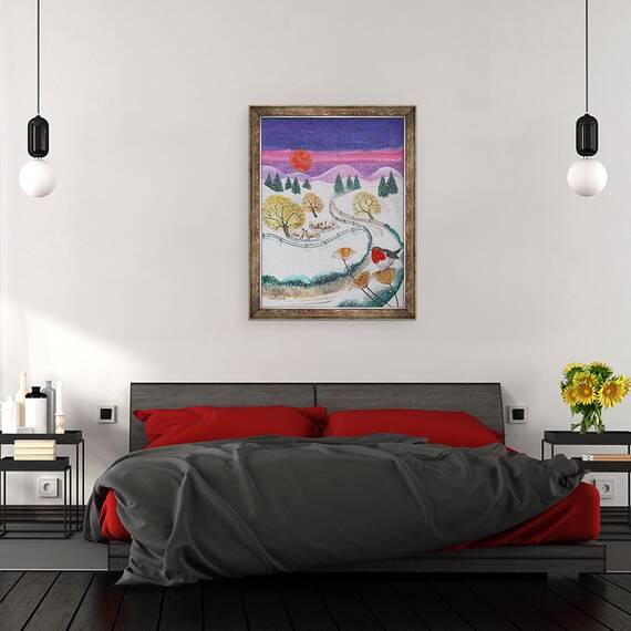 Tablou inramat - Lisa Graa Jensen - Robin,2018, 60 x 80 cm - 3- Roveli