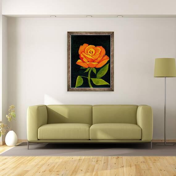 Tablou inramat - Megan Moore - Trandafir portocaliu, 60 x 80 cm - 2- Roveli