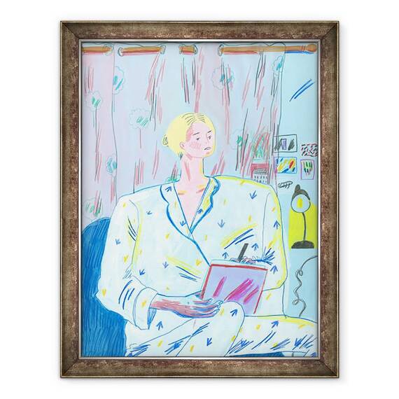 Tablou inramat - Sol Jeong - Elaine in Pijama, 60 x 80 cm - - Roveli