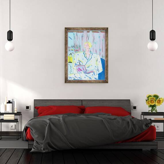 Tablou inramat - Sol Jeong - Elaine in Pijama, 60 x 80 cm - 3- Roveli