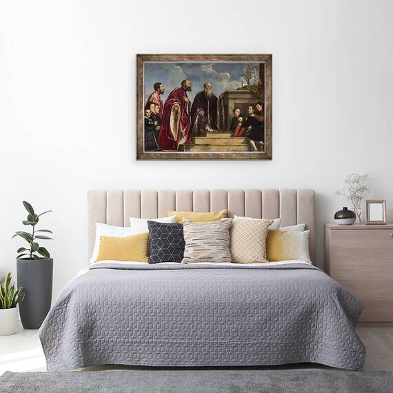 Tablou inramat - Titian - Familia Vendramin, 60 x 80 cm - 2- Roveli