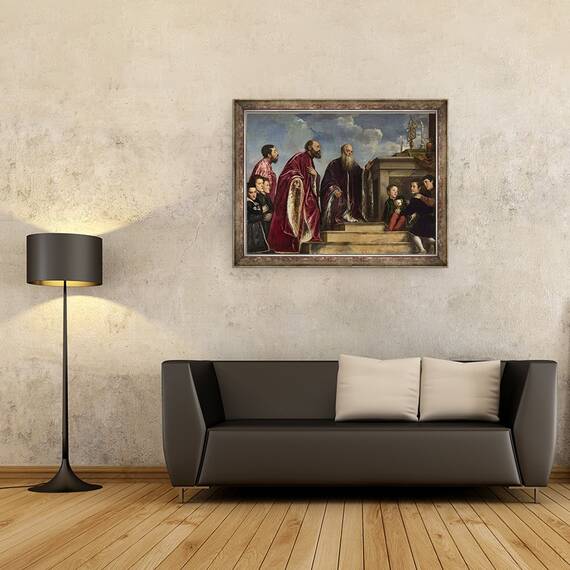 Tablou inramat - Titian - Familia Vendramin, 60 x 80 cm - 3- Roveli