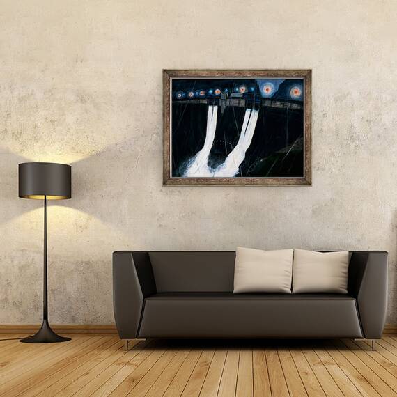 Tablou inramat - Tomoko FURUYA - Baraj in noapte, 60 x 80 cm - 2- Roveli