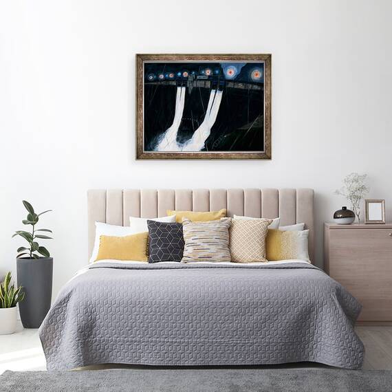 Tablou inramat - Tomoko FURUYA - Baraj in noapte, 60 x 80 cm - 3- Roveli