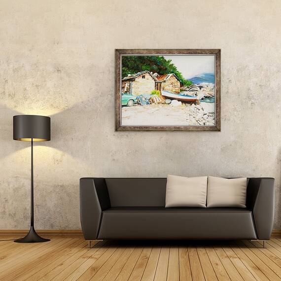 Tablou inramat - Tony Fandino - Barca in Skiathos II, 60 x 80 cm - 2- Roveli