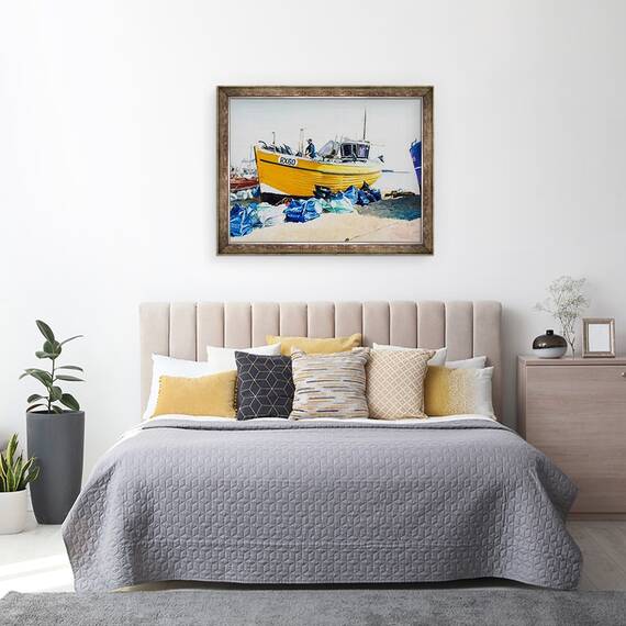 Tablou inramat - Tony Fandino - Barci de pescuit pe plaja din Hastings III, 60 x 80 cm - 3- Roveli