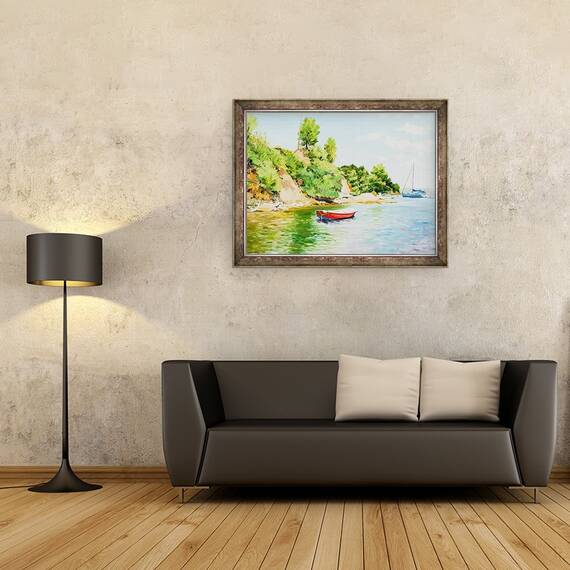 Tablou inramat - Tony Fandino - Barci la Skiathos II, 60 x 80 cm - 2- Roveli