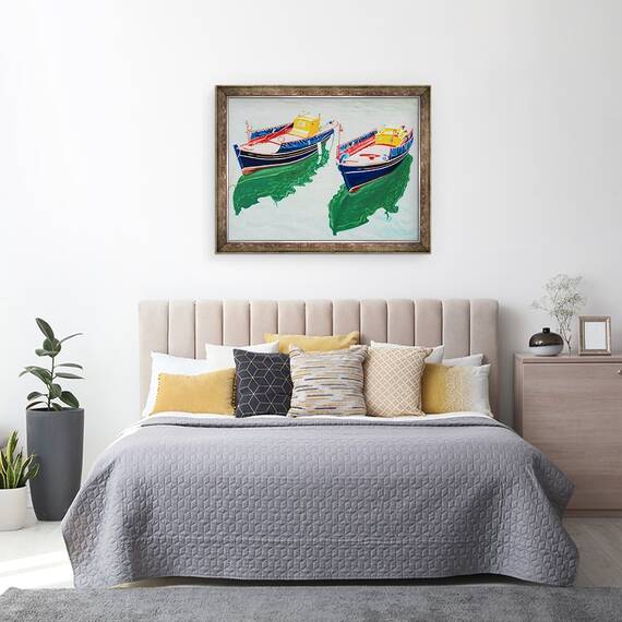 Tablou inramat - Tony Fandino - Barci la Skopelos X, 60 x 80 cm - 3- Roveli