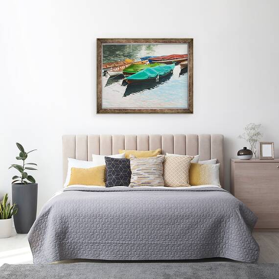 Tablou inramat - Tony Fandino - Barci pe Tamisa VI, 60 x 80 cm - 3- Roveli