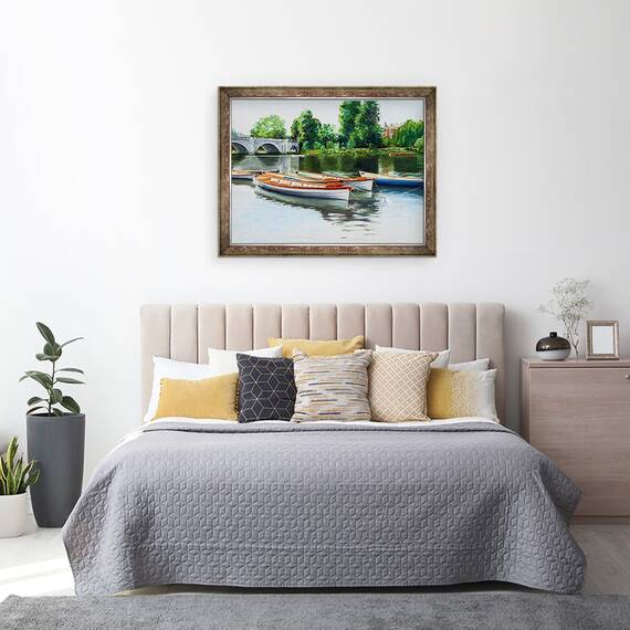 Tablou inramat - Tony Fandino - Barci pe Tamisa VIII, 60 x 80 cm - 3- Roveli