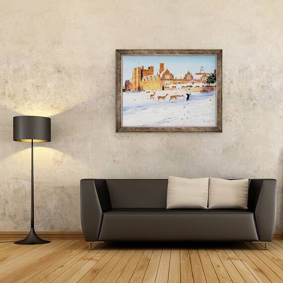 Tablou inramat - Tony Fandino - Casa Knole in timpul iernii, 60 x 80 cm - 2- Roveli
