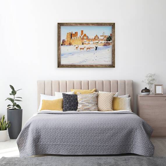 Tablou inramat - Tony Fandino - Casa Knole in timpul iernii, 60 x 80 cm - 3- Roveli