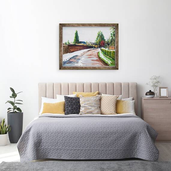 Tablou inramat - Tony Fandino - Drumul de iarna in Sevenoaks, 60 x 80 cm - 3- Roveli