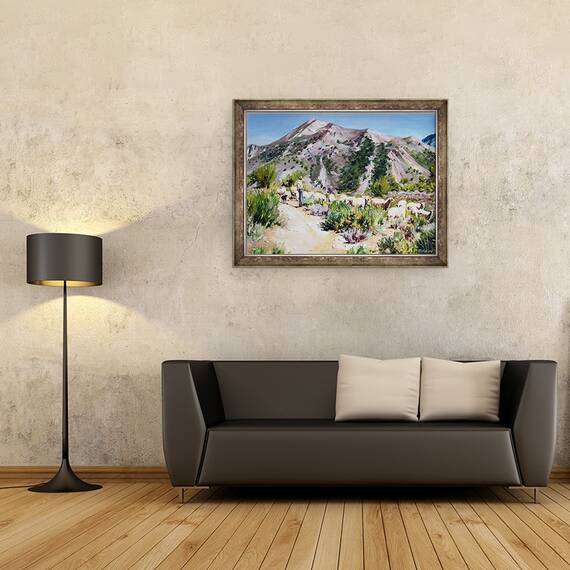 Tablou inramat - Tony Fandino - Pastor la poalele Muntilor Sierra, 60 x 80 cm - 2- Roveli