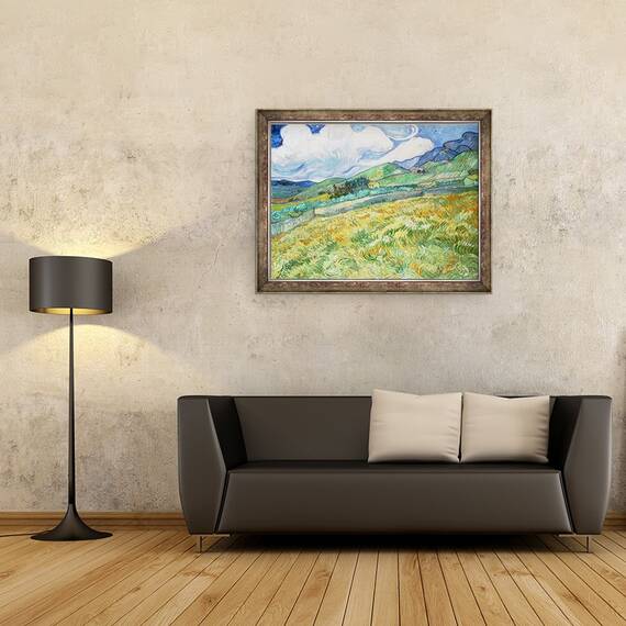 Tablou inramat - Vincent van Gogh - Peisaj din Saint-Remy, 60 x 80 cm - 2- Roveli
