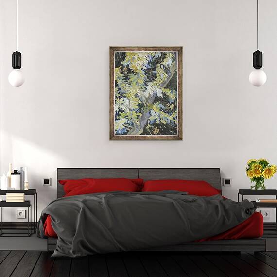 Tablou inramat - Vincent van Gogh - Salcam in Flori, 60 x 80 cm - 3- Roveli