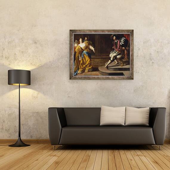 Tablou inramat - Artemisia Gentileschi - Esther inaintea lui Ahasuerus, 60 x 80 cm - 2- Roveli